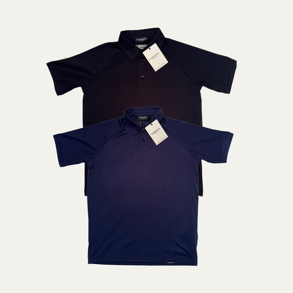 Комплект 2 тениски с яка Deluxe Polo | Черно, тъмно синьо